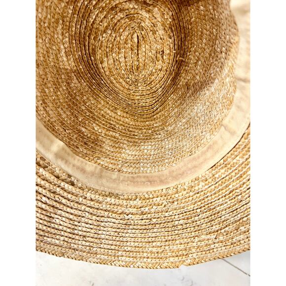 Lack of Color 100% Braided Straw Wide Brim Outdoor Sun Hat Beige One Size - Picture 6 of 7